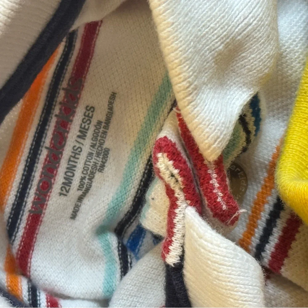 Wonderkids Vibrant Striped Onesies, (Size 12 Months), 2 Baby Outfits - Picture 6 of 11